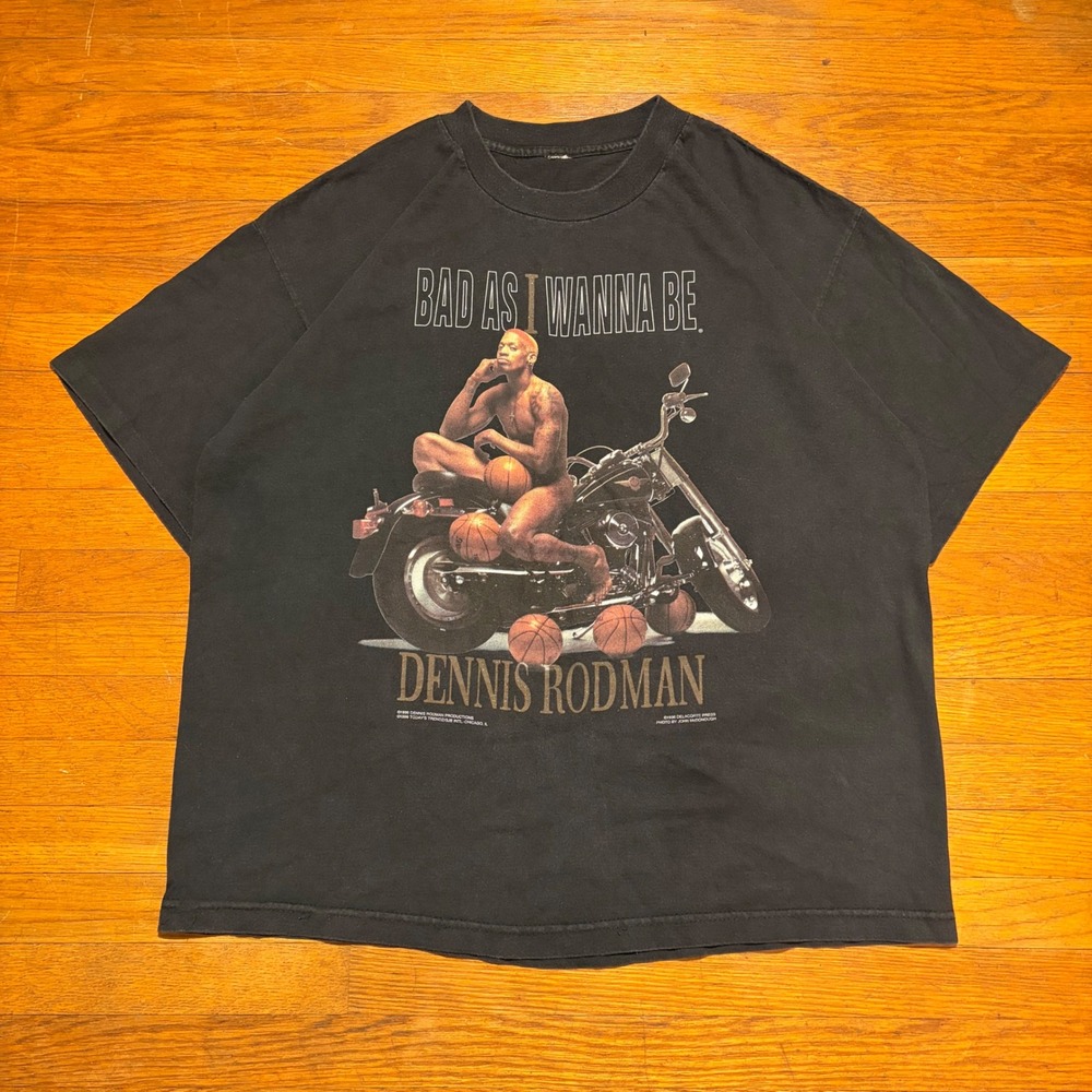 Vintage 1996 Dennis Rodman Bad As I Wanna Be T-Shirt Black XL